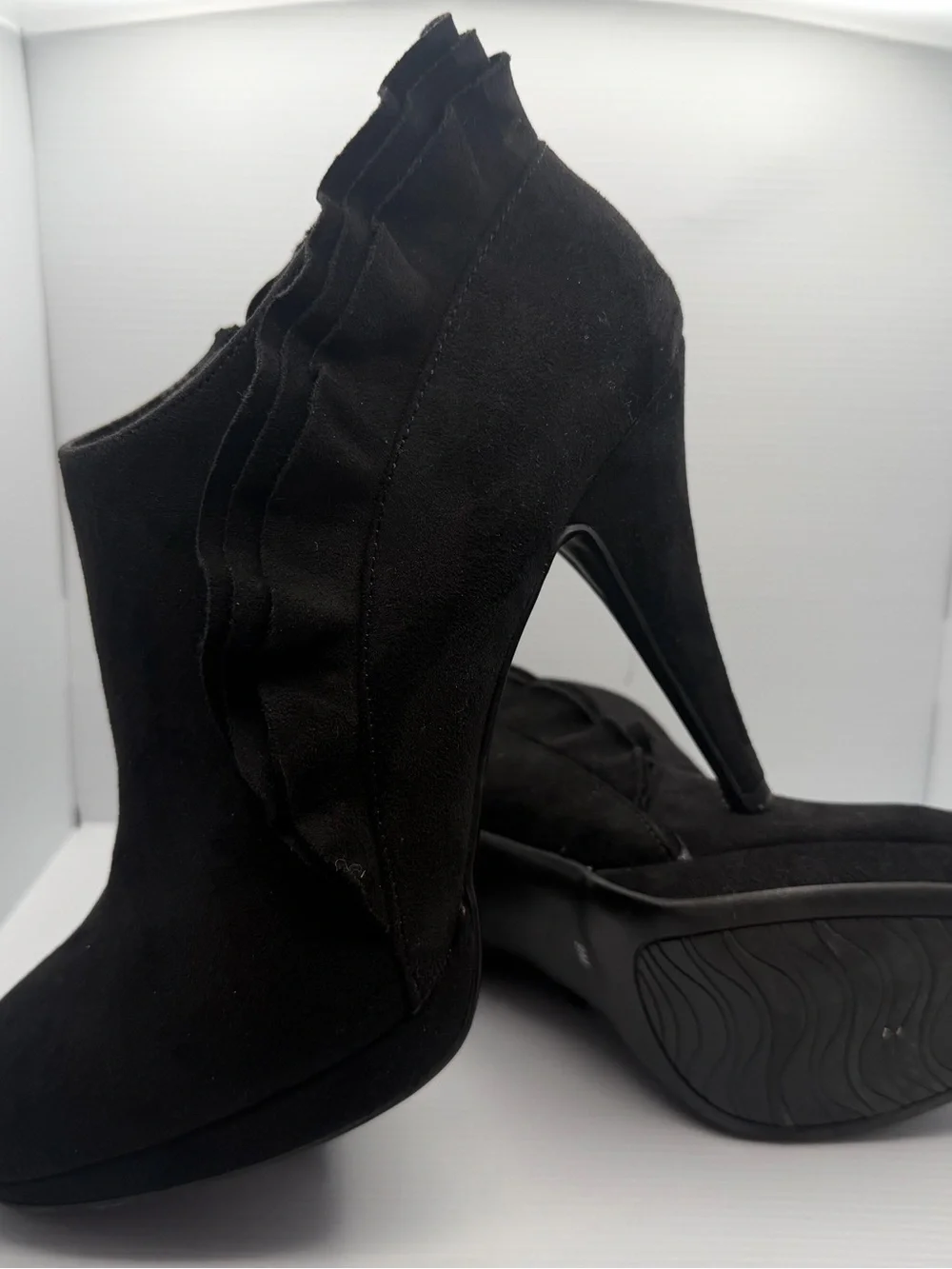 Women’s Impo Black Ruffle Ankle Bootie